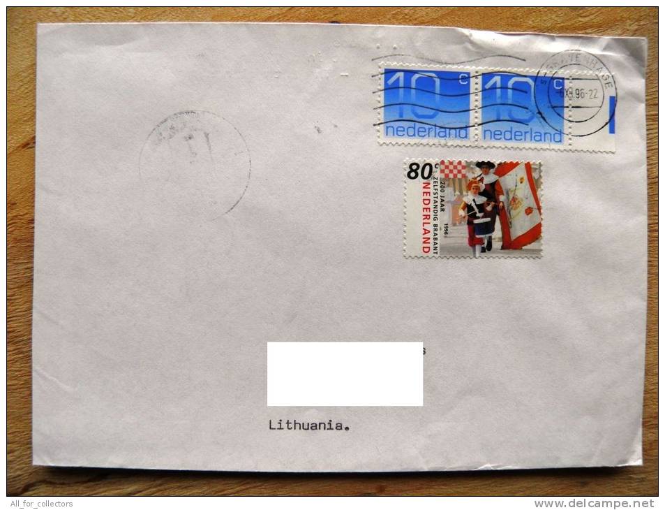Cover Sent From Netherlands To Lithuania, 1996, Brabant - Lettres & Documents