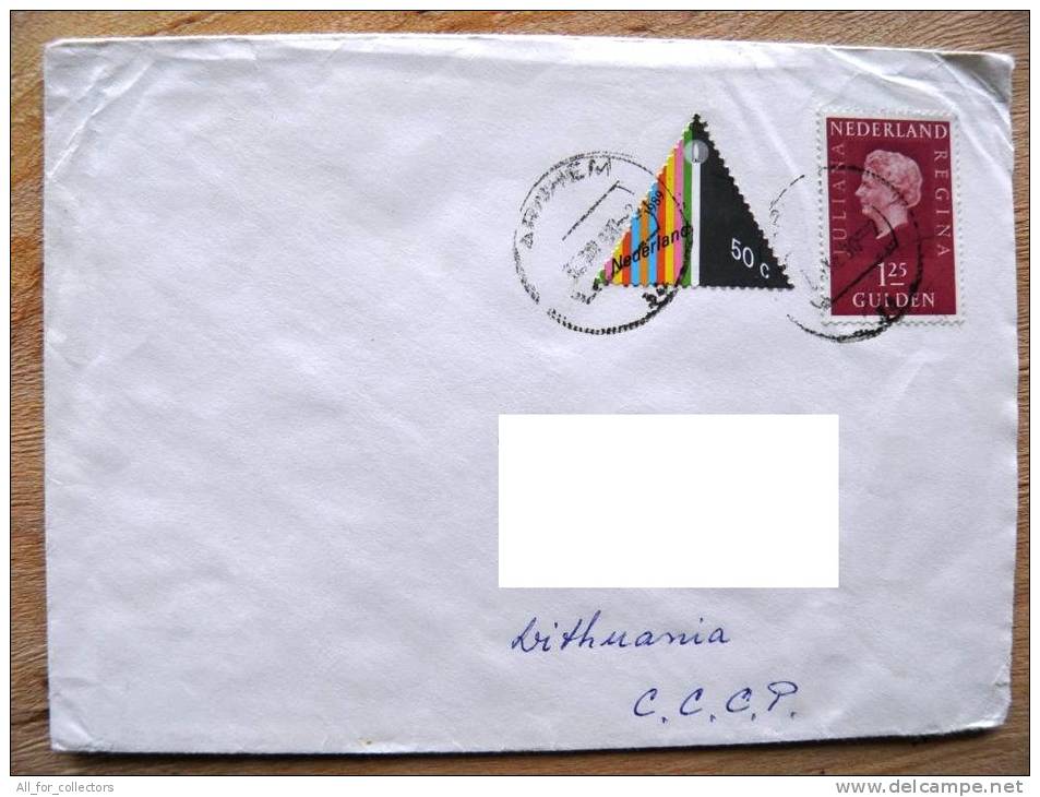 Cover Sent From Netherlands To Lithuania, 1990, Triangle Stamp, Candle Christmas, Juliana Regina - Brieven En Documenten