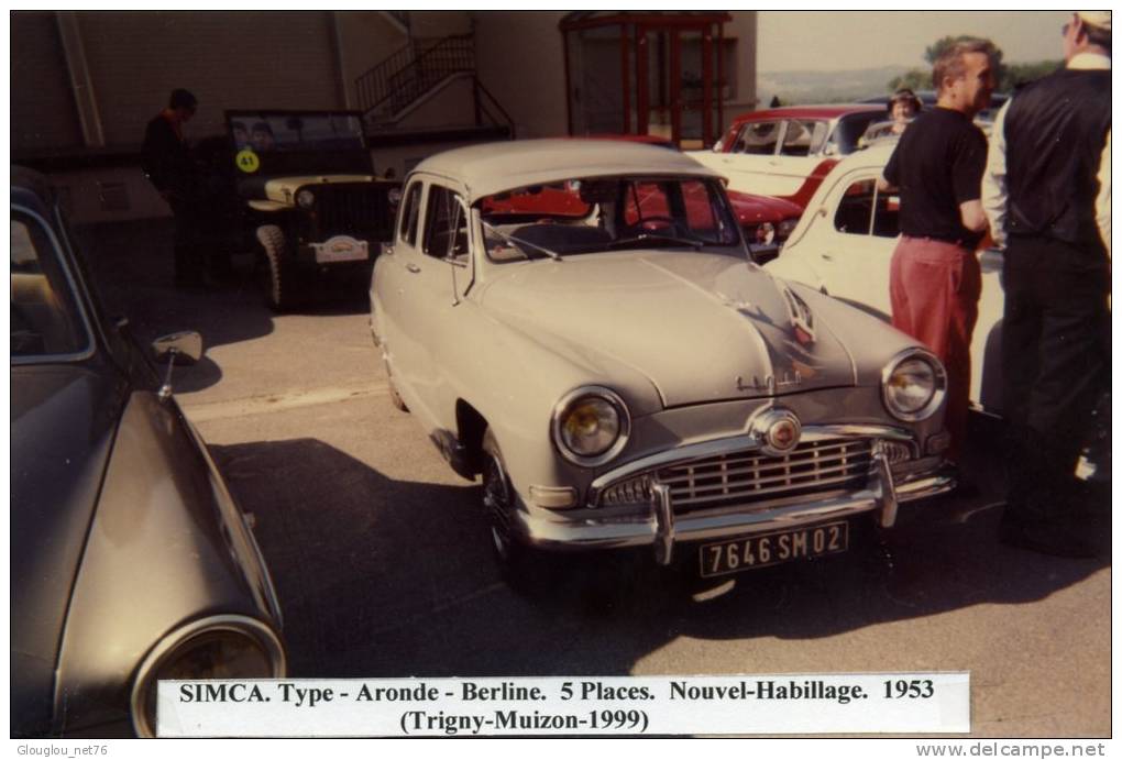 PHOTO ......AUTOMOBILE ....SIMCA TYPE ARONE TRIGNY MUIRON 1999 GROS PLAN  VOIR SCANNER POUR DESCRIPTIF  COMPLET - Automobiles