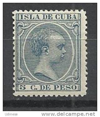 CUBA 1896 - KING ALPHONSE XIII 5  - MNH MINT NEUF NUEVO - Cuba (1874-1898)