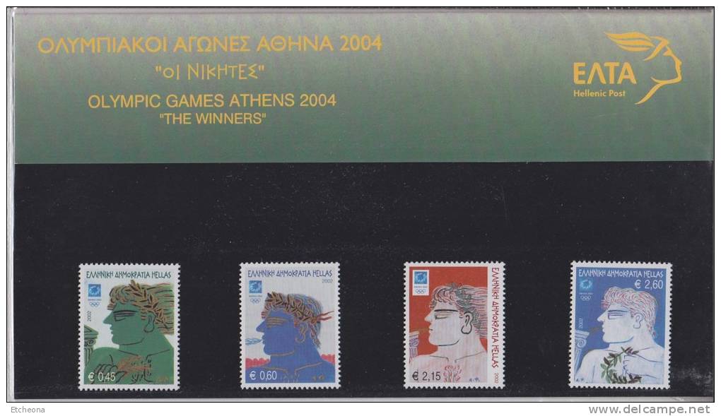 = Encart De 4 Timbres Grecs De 2002 JO De 2004 0.45, 0.60, 2.15 Et 2.60€ - Estate 2004: Atene