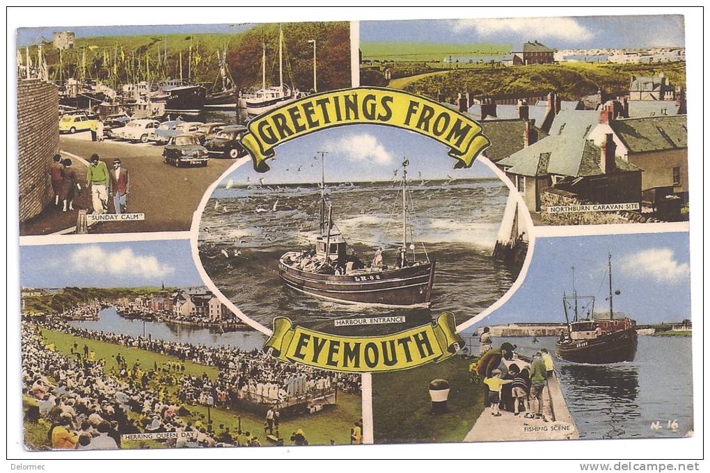 Poscard Multiviews Of Eyemouth Greeting From United Kingdom Scotland Edit R. Nisbet St Abbs  Writen 1970 - Berwickshire