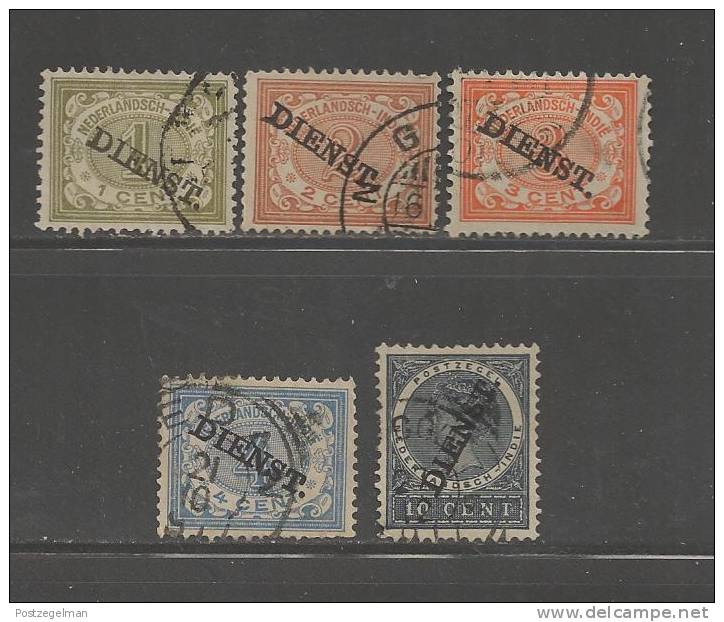 NEDERLANDS INDIE 1911 Used  Stamp(s) Dienst Stamps , 5 Values Only Nrs. D8=D17 - Netherlands Indies