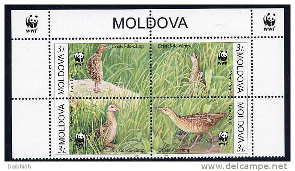 MOLDOVA 2001 WWF: Corncrake MNH / **.  Michel  379-82 - Moldawien (Moldau)
