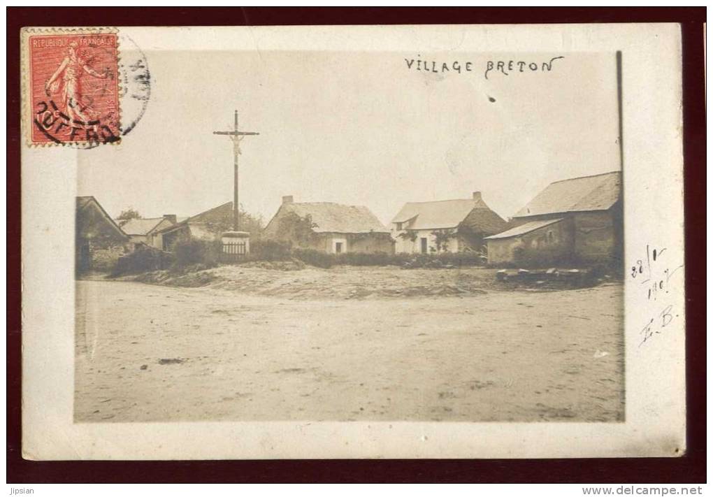 Cpa   Carte Photo De Bretagne Village Breton à Identifier  ???     LOK12 - Bretagne