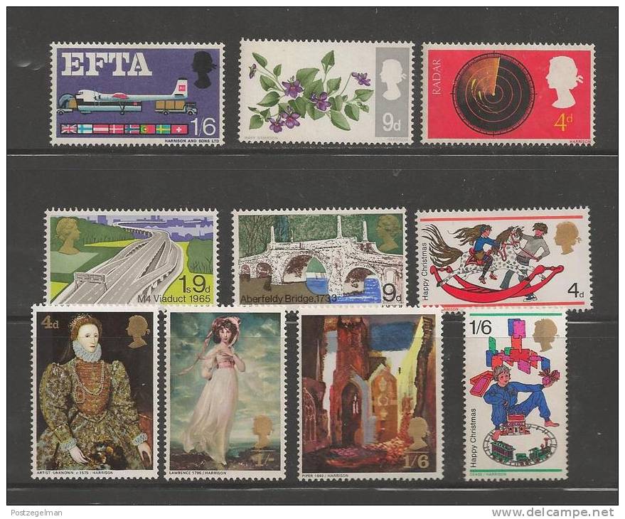 UNITED KINGDOM 1966 -8 Mint Hinged  Stamp(s) 10 Various Loose Stamps 444=495 - Unused Stamps