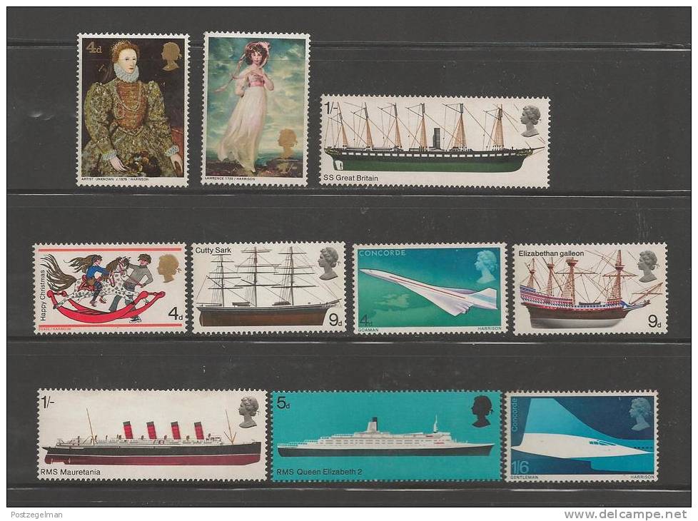 UNITED KINGDOM 1968-9 Mint Hinged  Stamp(s)  10 Various Loose Stamps 489=506 - Unused Stamps