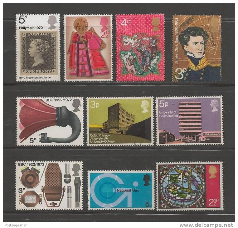 UNITED KINGDOM 1969-73 Mint Hinged  Stamp(s)  10 Various Loose Stamps Nrs. 528=606 - Neufs