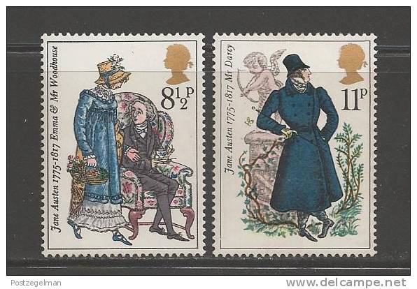 UNITED KINGDOM 1975 Mint Never Used Stamp(s)  Jane Austen 2 Values Only Nrs. 688-689 - Unused Stamps