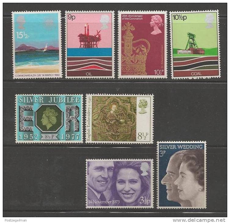 UNITED KINGDOM 1972-7 Mint Hinged Stamp(s) 8 Various Loose Stamps Between Nr. 609=755 - Nuovi