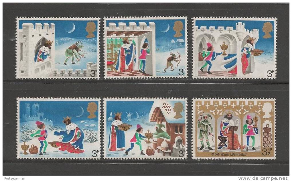 UNITED KINGDOM 1973 Mint Hinged Stamp(s) Christmas Serie Complete Nrs. 639-644 - Unused Stamps