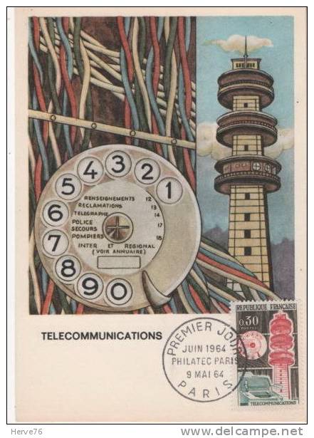 FRANCE - Carte Maximum - Premier Jour  - PARIS - Télécommunications - 1960-1969