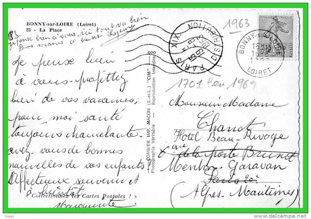 23-BONNY.sur LOIRE-(Loiret) La Place-(recto Verso) - Autres & Non Classés