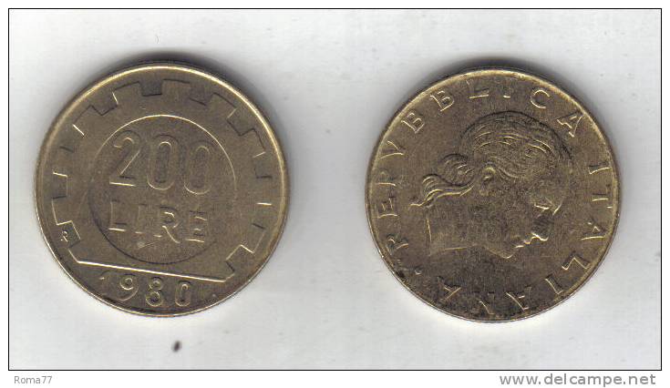 RedF - REPUBBLICA , 200 Lire Del 1980 Splendido Lotticino Da 5 Monete ! Vendita D'ingrosso - 200 Liras