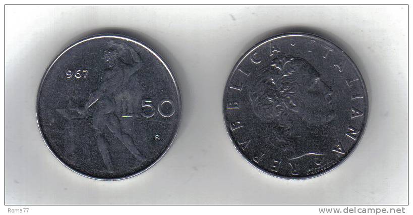RedG - REPUBBLICA , 50 Lire Del 1967 - 50 Lire