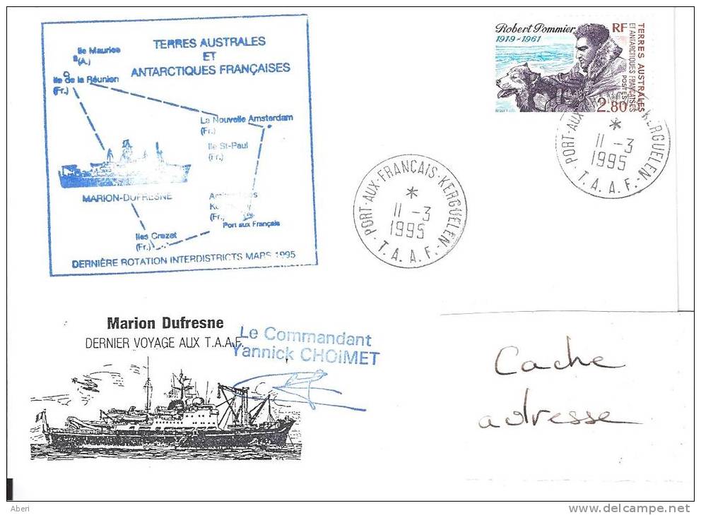 8273  DERNIER VOYAGE Du MARION DUFRESNE - KERGUELEN - Lettres & Documents