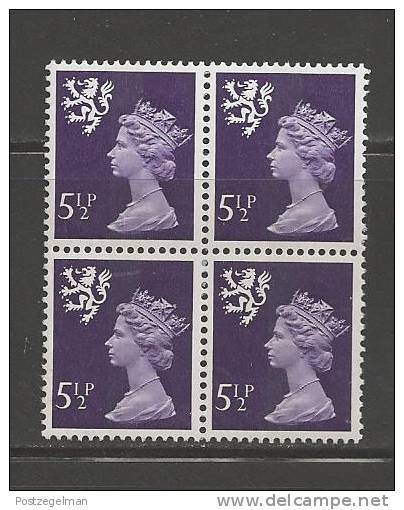 UK Scotland 1971 Mint Never Used Block Of 4, QE II, 1 Value Only Nrs. 18 - Scotland