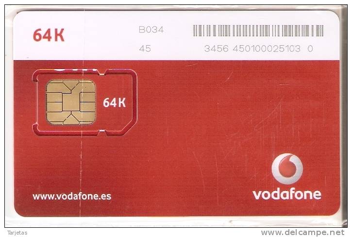 TARJETA GSM DE VODAFONE 64K  (B034)  (NUEVA-MINT) EN BLISTER - Vodafone