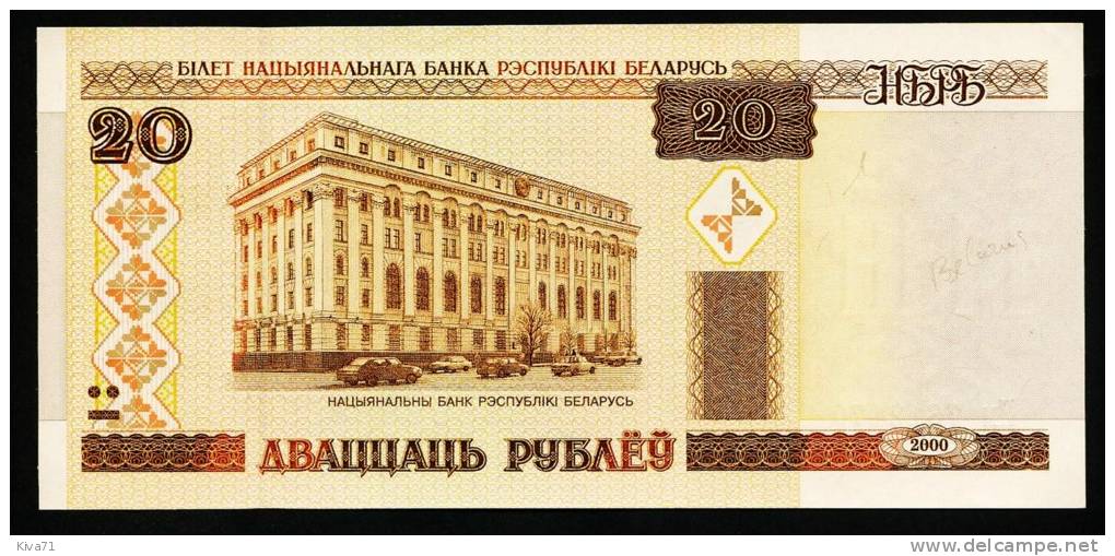 20  Rublei  "BIELORUSSIE"  2000     UNC    Ro 7 - Belarus