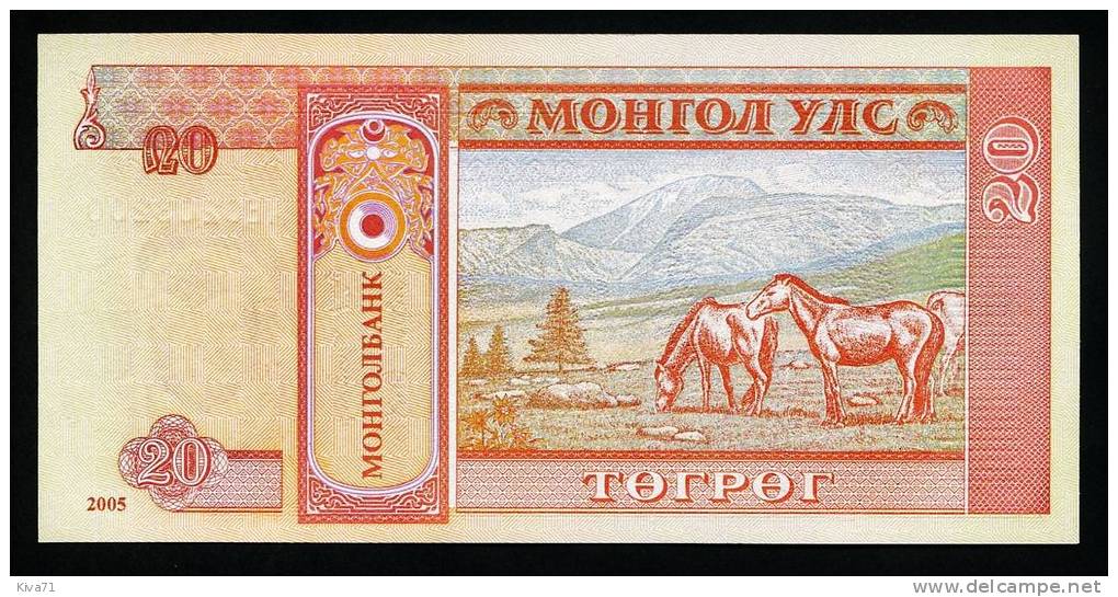 20 Tugrik    "MONGOLIE"    Cheval     UNC  Usagé2 - Mongolia
