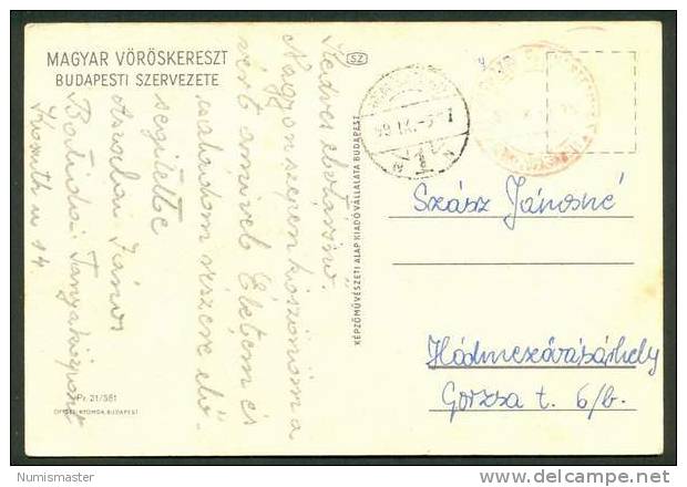 HUNGARIAN RED CROSS POSTCARD 1959 - Croix-Rouge