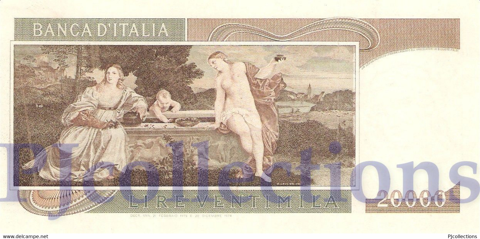 ITALIA - ITALY 20.000 LIRE 1975 PICK 104 AU - 20000 Lire