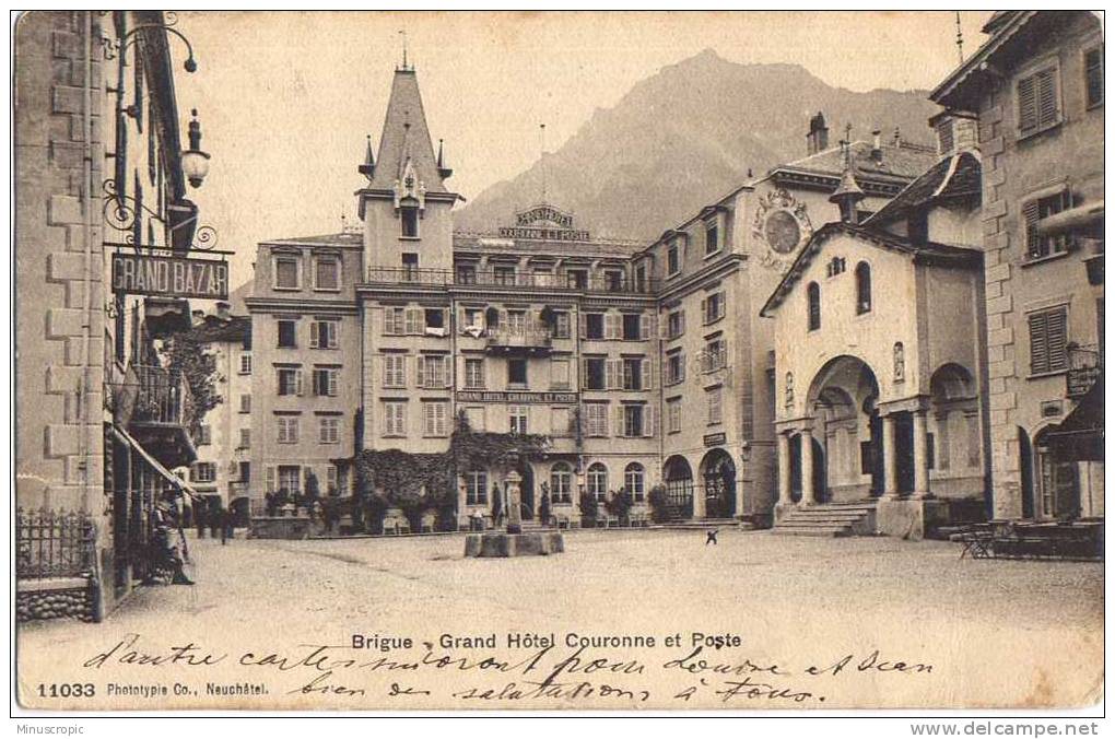 CPA Suisse - Brigue - Grand Hôtel Couronne Et Poste - Brigue-Glis 