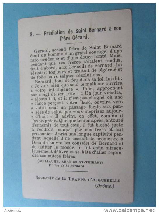 Chocolat Aiguebelle Drome :prédiction De Saint-Bernard Glorieux Patron à Son Frère Gérard Chromo Et Image Chocolaterie - Aiguebelle