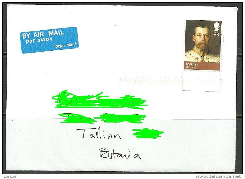 ENGLAND Great Britain Air Mail Letter To Estonia 2012 King Edward Stamp Not Canceled/Marke Ungestempelt Geblieben - Covers & Documents