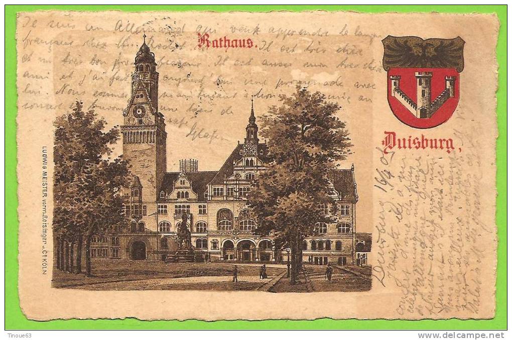 ALLEMAGNE - DUISBURG - Rathaus (Ludwig Meister Vorm Reisinger C° Koln) - Duisburg
