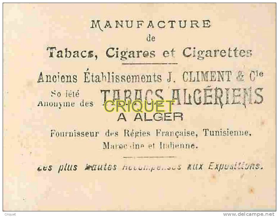 Chromo Des Cigarettes Climent à Alger, Artistes, Yvette - Climent