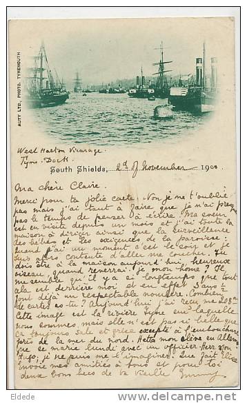 South Shields Short Size  Auty Phot Tynemouth P.U. Tynedock To Bourg En Bresse 1900 - Other & Unclassified