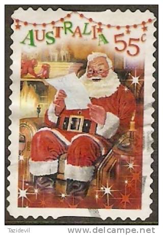 AUSTRALIA - DIECUT - USED 2010 55c Christmas - Santa Reading A Letter - Gebraucht