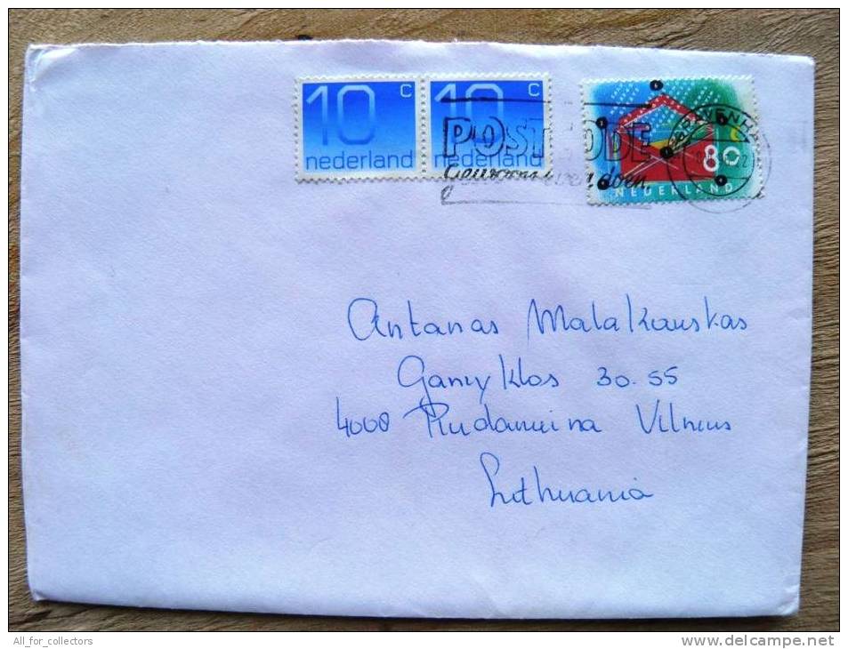 Cover Sent From Netherlands To Lithuania, 1996, Envelope - Brieven En Documenten