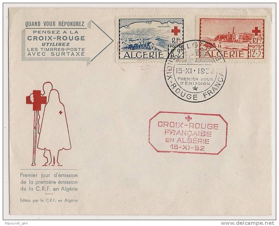 Lettre Croix Rouge Française En Algérie 1952 - Covers & Documents