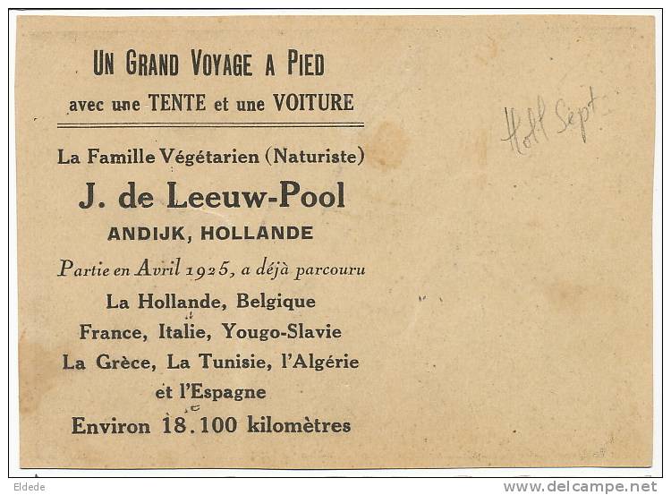 Andijk Globe Trotter J. De Leeuw-Pool  Vegetarian Naturist 1925 - Autres & Non Classés