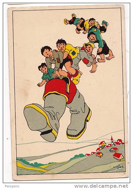 AK KÜNSTLEKARTE SIGNIERT KARTE : LINKS , DÄUMLING Tom Thumb OLD POSTCARD 1944 - Links, K.L.