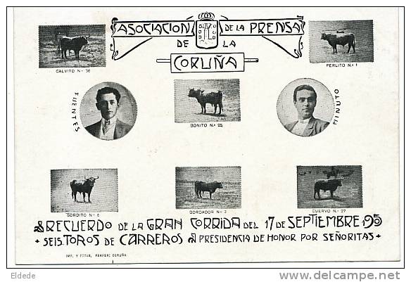 La Coruna Gran Corrida Sep. 17 1905 Toreo Fuentes Y Minuto  6 Toros - La Coruña