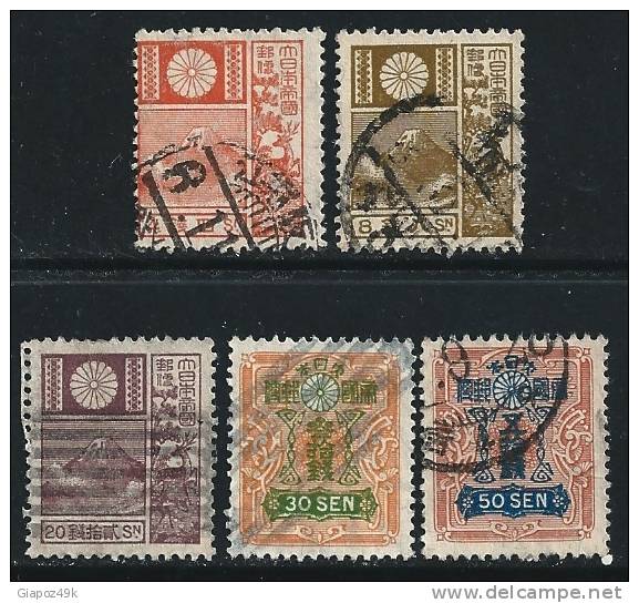 ● JAPAN 1929 - Ordinaria - N.° 202 / 06 Usati - Fil. A - Serie Completa - Cat. ? € - Lotto N. 429 - Gebruikt