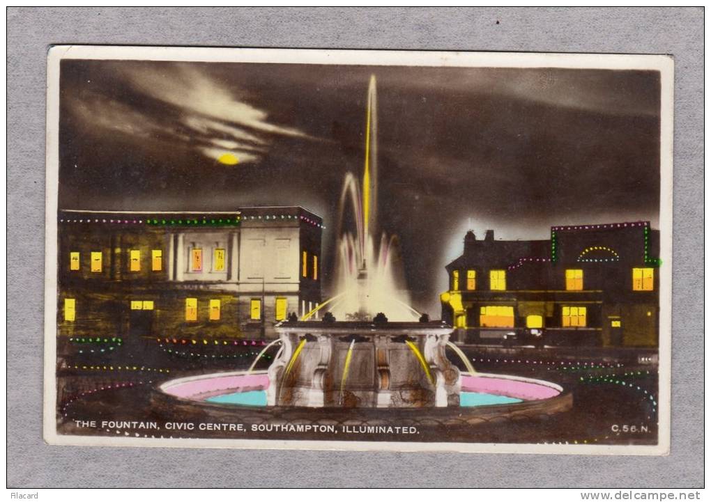 28656   Regno  Unito,    The  Fountain,   Civic  Centre,  Southampton,  Illuminated,  VG  1938 - Southampton