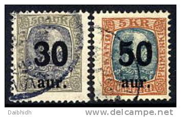 ICELAND 1925 Surcharges Used.  Michel 112-13 - Used Stamps