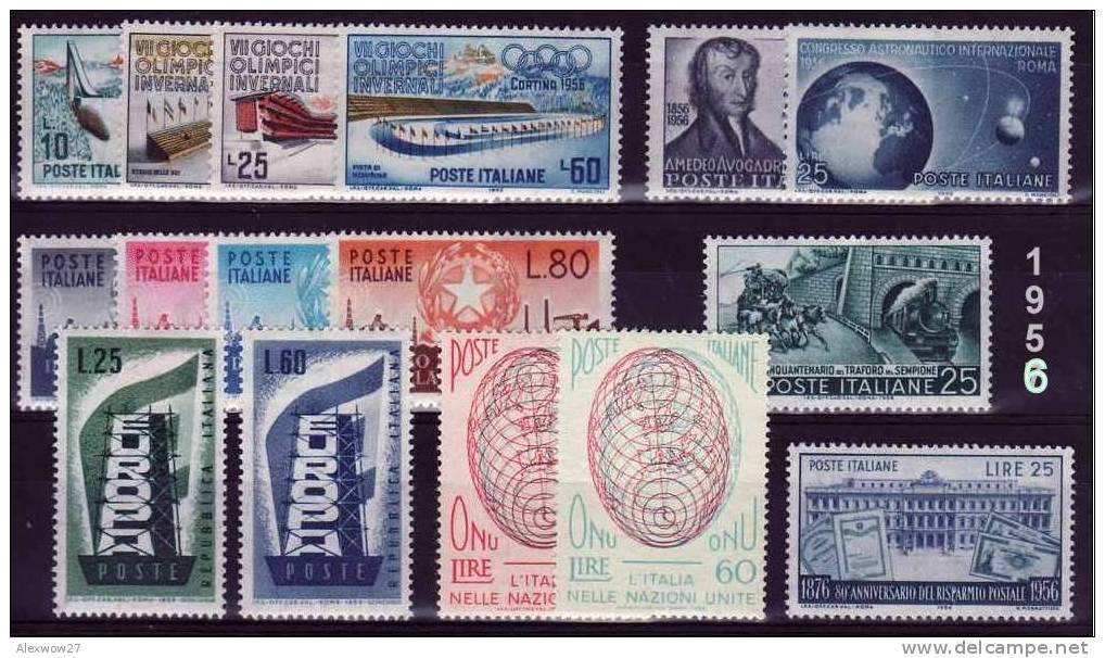 ITALIA / ITALY 1956 -- Annata Completa -- Years Complete ** MNH / VF - Vollständige Jahrgänge