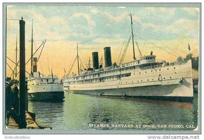 Steamer Harvard At San Pedro Dock, California 1915 (ii-37) - Steamers