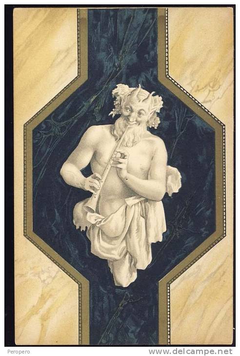 Satyrs Mythical Creatures   Satira    In Greek Mythology, The Semi-human And Semi- Animals   Old Postcard - Fairy Tales, Popular Stories & Legends