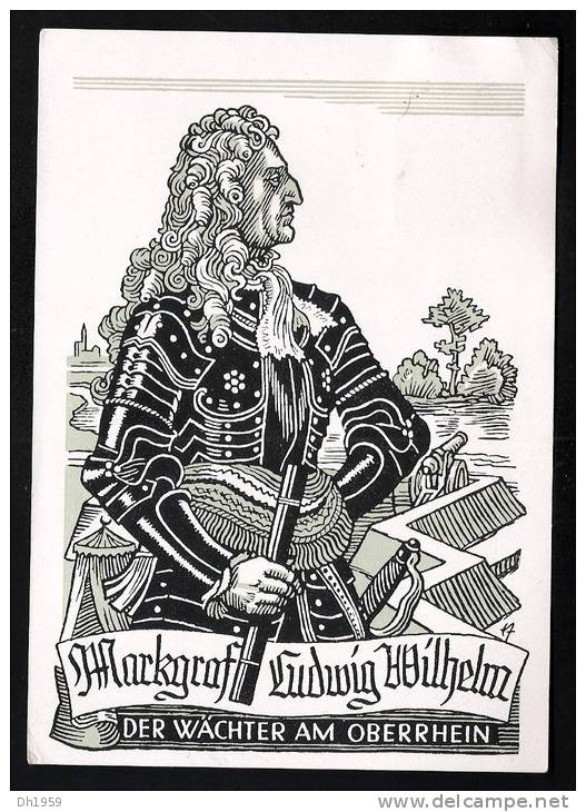 MARKGRAF LUDWIG WILHELM WÄCHTER OBERRHEIN GRENZGAU OPFERGAU BADEN KARLSRUHE 1940 SS DEUTSCHES REICH - Karlsruhe