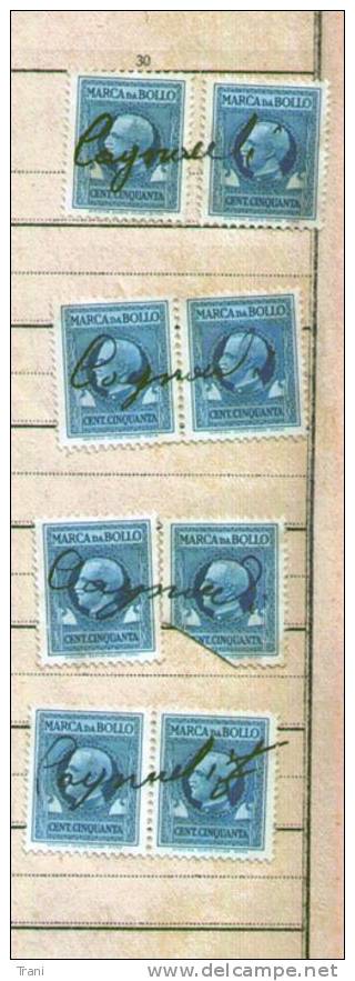 MARCHE DA BOLLO SU RITAGLIO - (6) - Revenue Stamps
