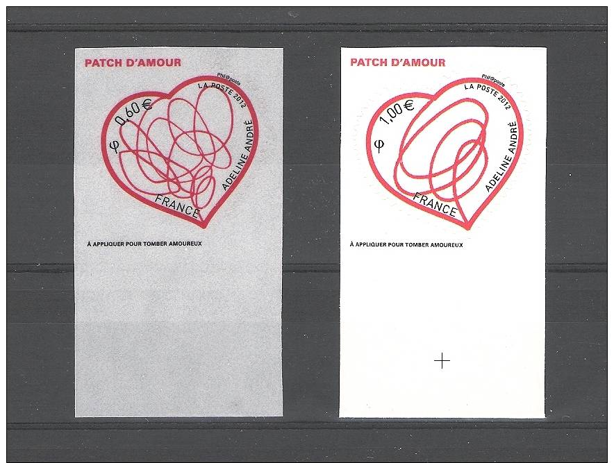 Paire Timbres Coeurs  Adeline André - BdF - Neuf - Adhesif -  Autoadhesif - Autocollant - Autres & Non Classés