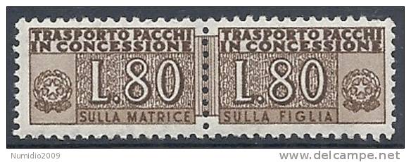1955-81 ITALIA PACCHI IN CONCESSIONE STELLE 80 LIRE MNH ** - RR10335 - Colis-concession