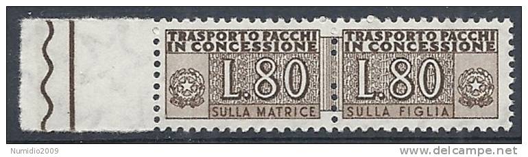 1955-81 ITALIA PACCHI IN CONCESSIONE STELLE 80 LIRE MNH ** - RR10335-2 - Pacchi In Concessione