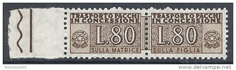 1955-81 ITALIA PACCHI IN CONCESSIONE STELLE 80 LIRE MNH ** - RR10335-3 - Consigned Parcels